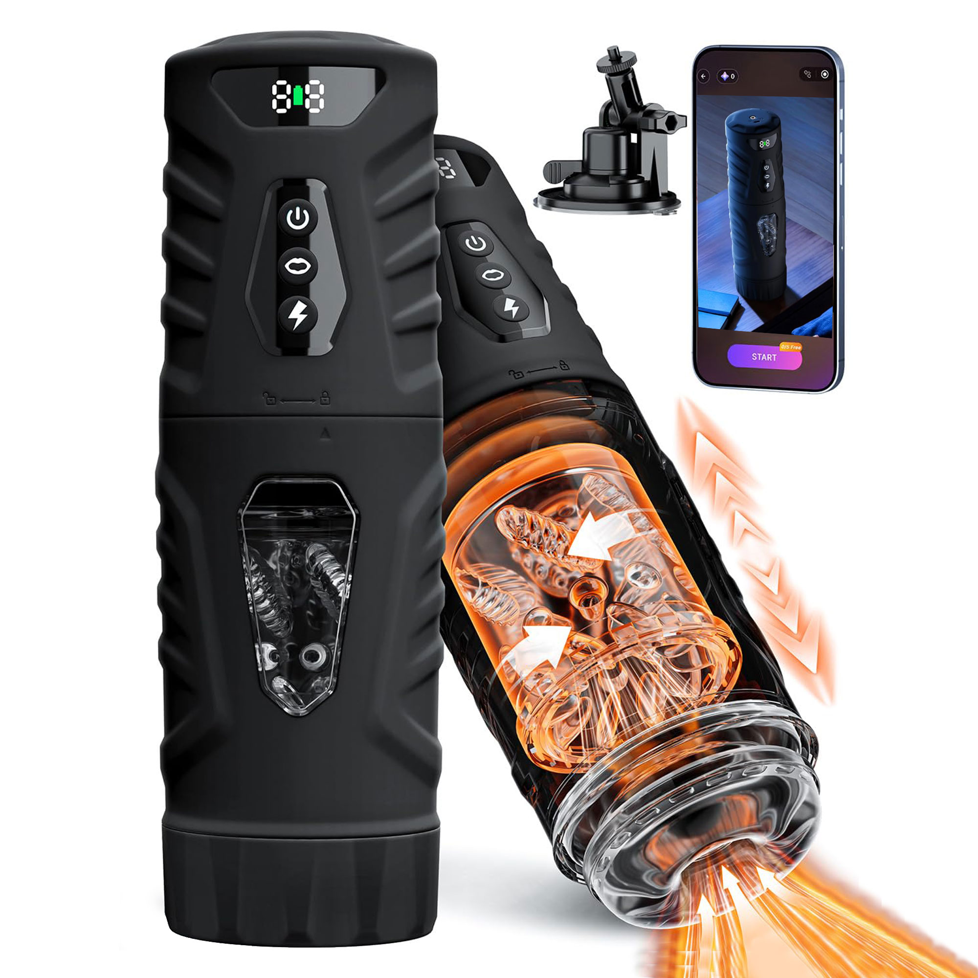 Men'S Vegan Accessories - Automatic Rotating Vibrating Male Masturbator Penis
