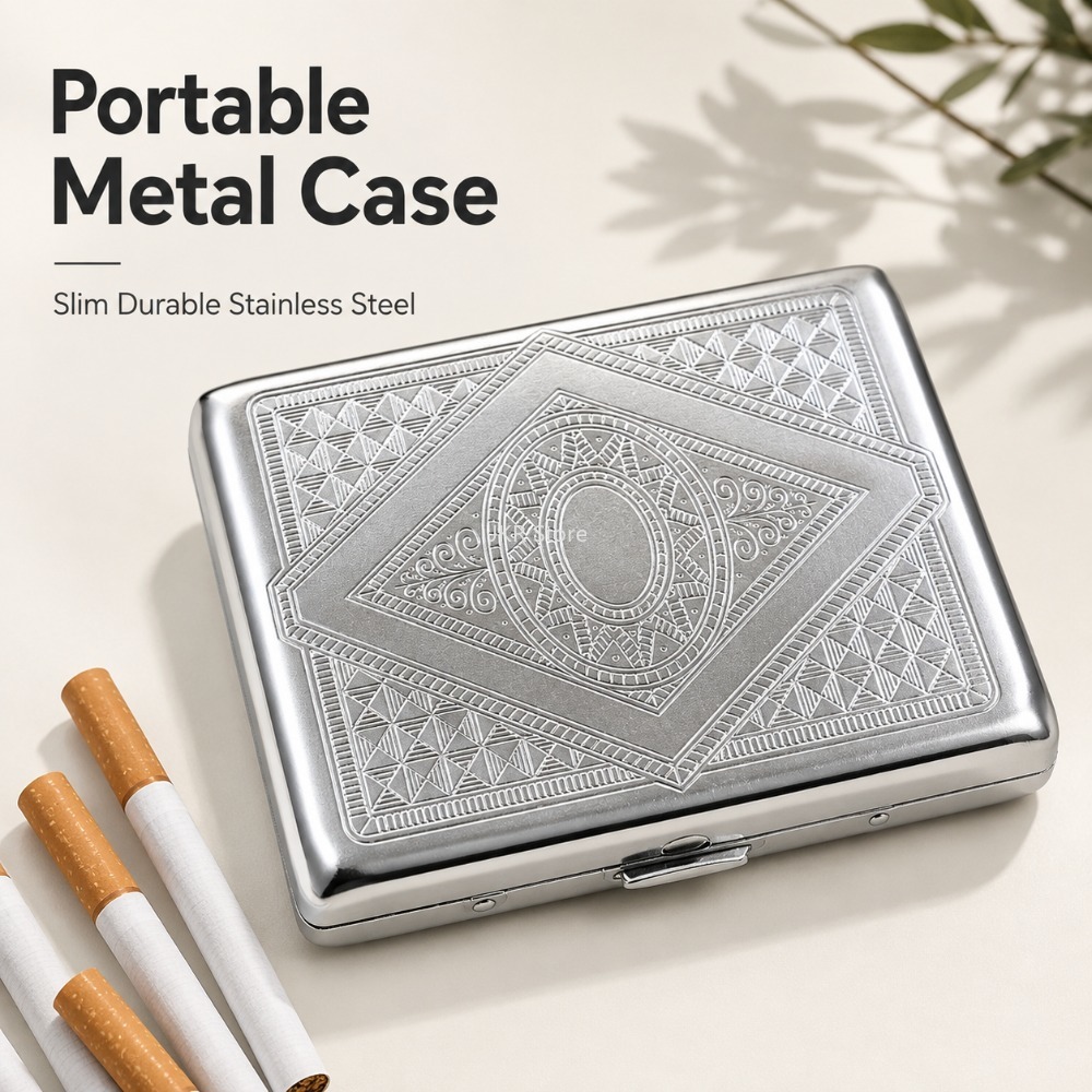 Stainless Steel Cigarette Box  - Men'S Mens Accessories 评论和价格