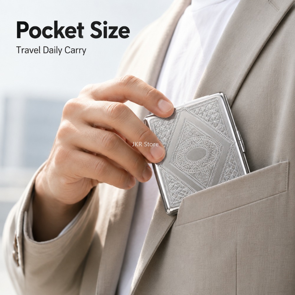 Stainless Steel Cigarette Box  - Men'S Mens Accessories 评论和价格