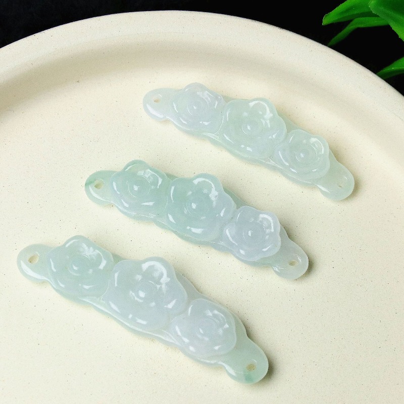 1pc Natural Jadeite Emerald Fl - Men'S Accessories Jewelry 评论和价格