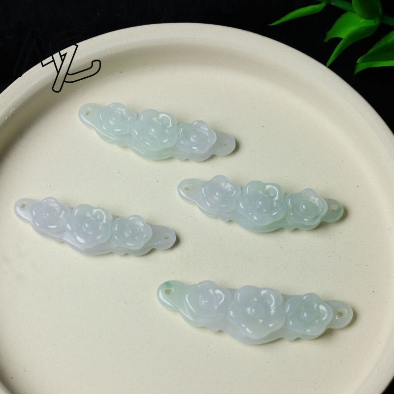 1pc Natural Jadeite Emerald Fl - Men'S Accessories Jewelry 评论和价格