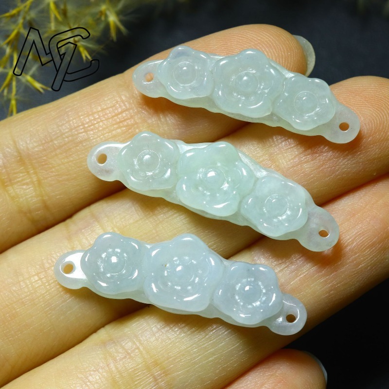 1pc Natural Jadeite Emerald Fl - Men'S Accessories Jewelry 评论和价格