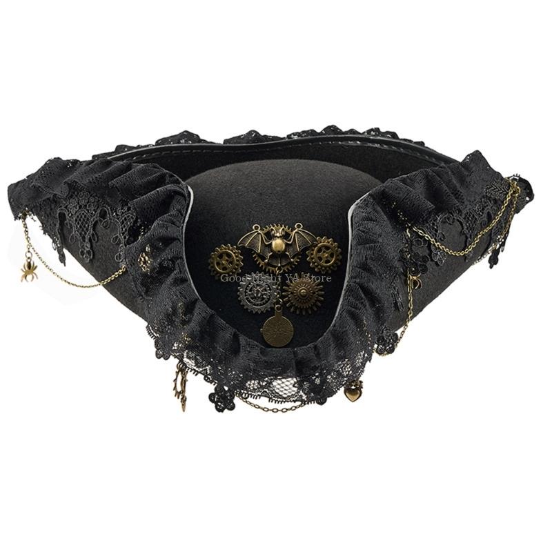 Lace Trim Bat Gear Pirate Hat  - Men'S Victorian Accessories 评论和价格