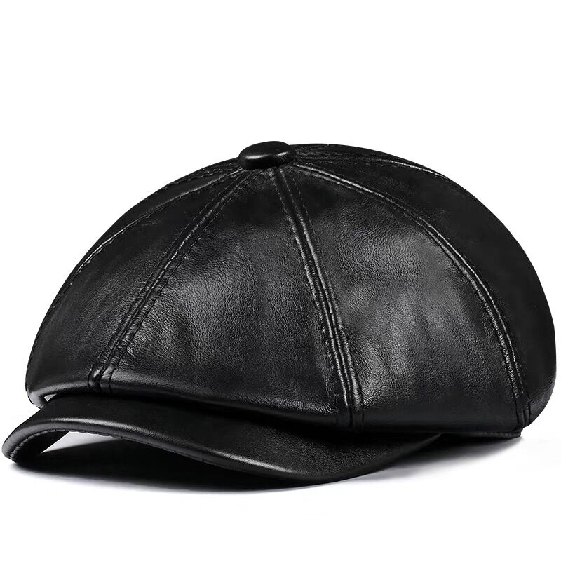 Spring New Genuine Leather Hat - Men Accessories Brands 评论和价格