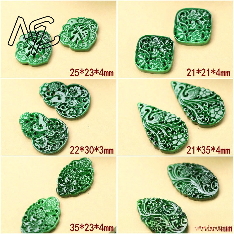 2pcs DIY Natural Dry Green Eme - Men'S Accessories Jewelry 评论和价格