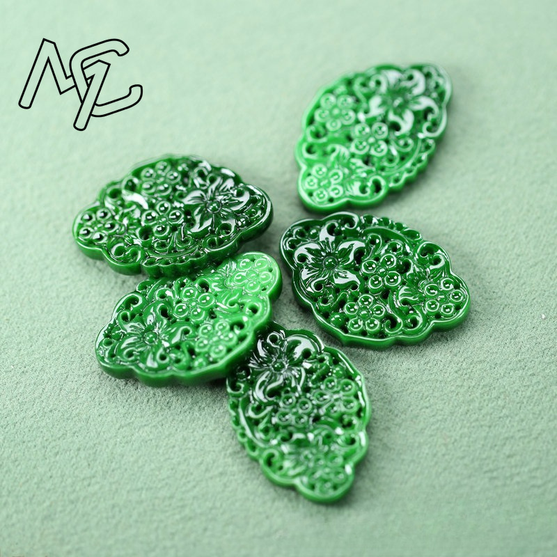 2pcs DIY Natural Dry Green Eme - Men'S Accessories Jewelry 评论和价格